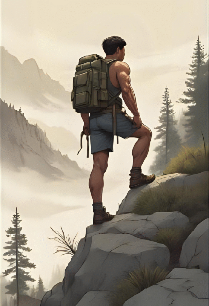 mountain climber in shorts